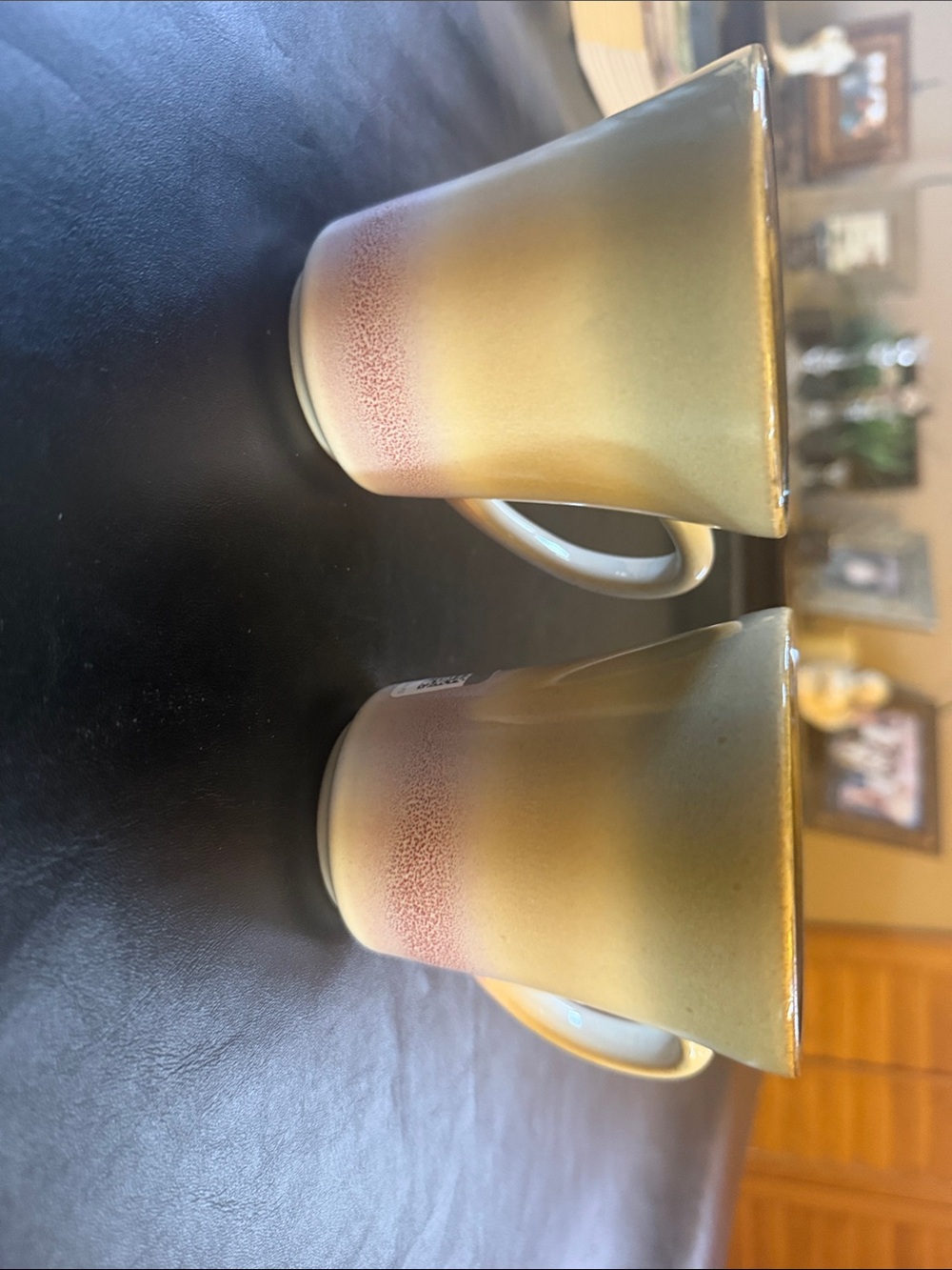 Sango Yellow and Pink Gradient Ceramic Mugs - Set of 2